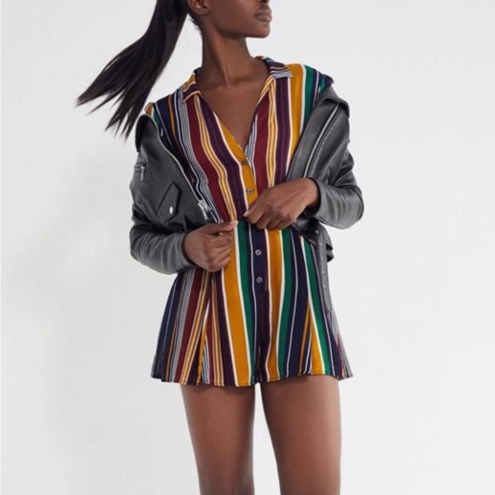 UO stripe romper EUC